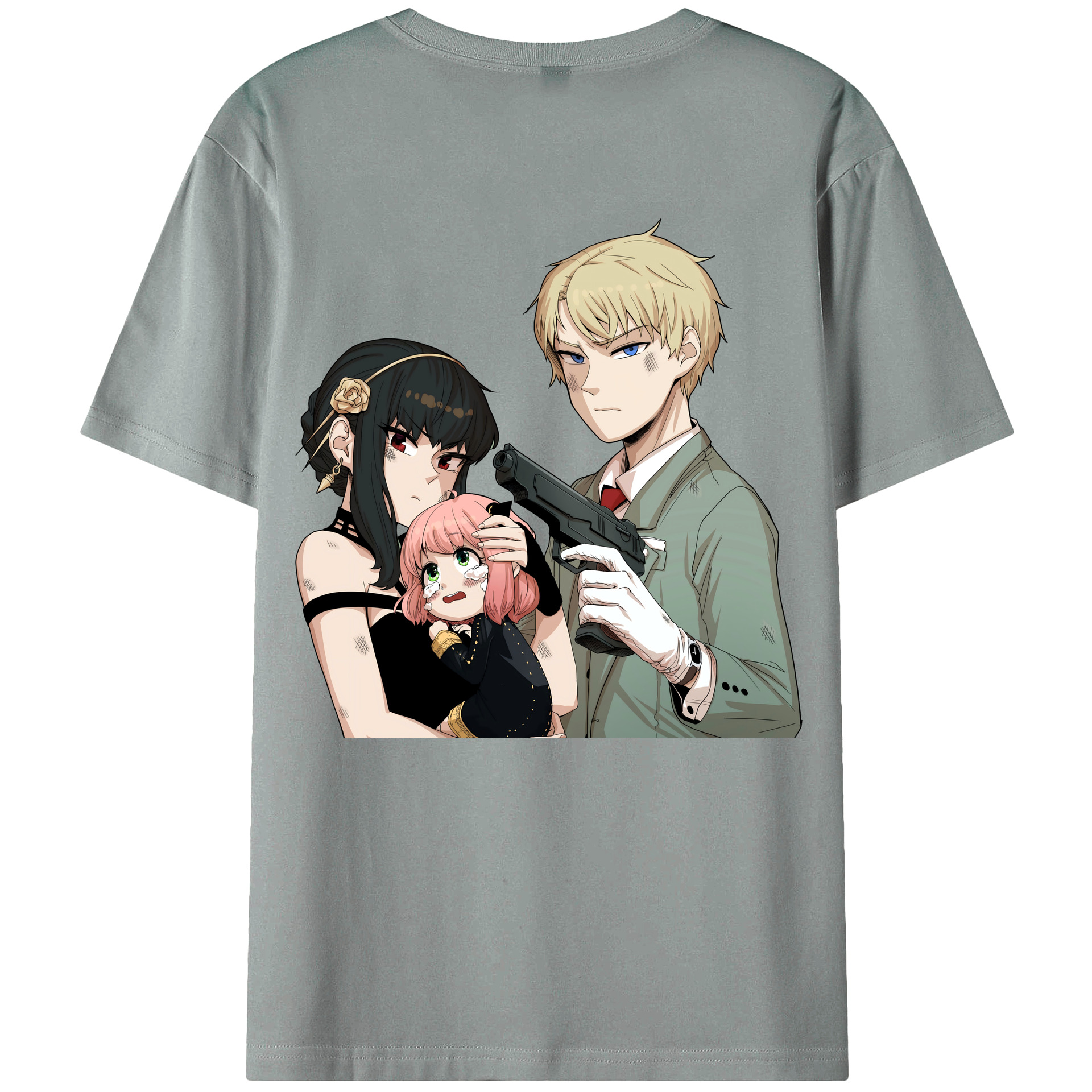 （画像用） SPY×FAMILY间谍家家酒 綿100％ メンズ半袖Tシャツ（バックプリント） 通気性